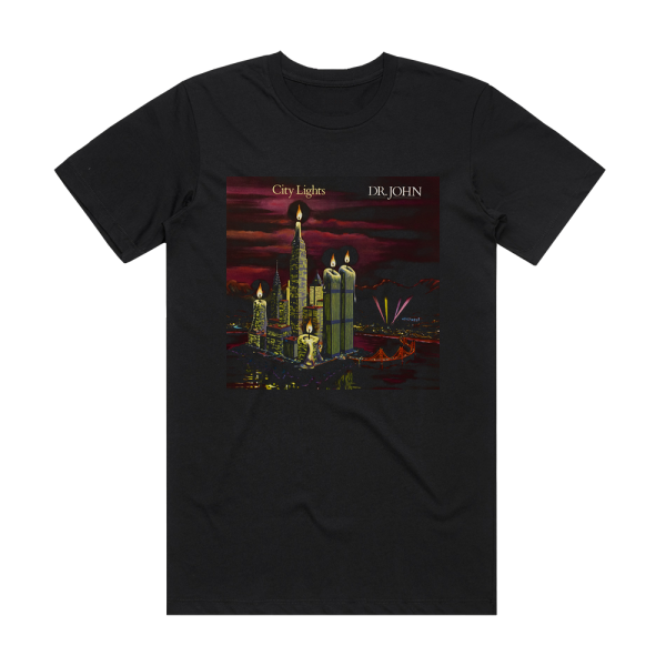 Dr John City Lights Album Cover T-Shirt Black