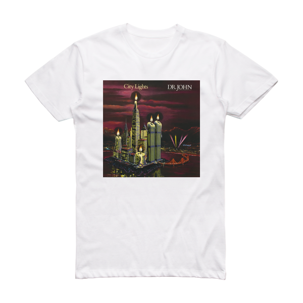 Dr John City Lights Album Cover T-Shirt White