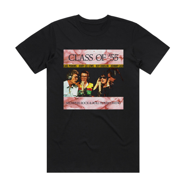 Carl Perkins Class Of 55 Memphis Rock Roll Homecoming Album Cover T-Shirt Black