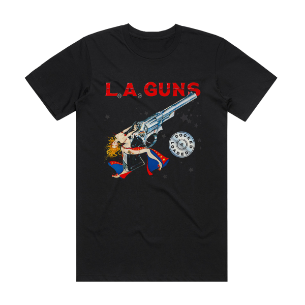 L A Guns Cocked Loaded Album Cover T-Shirt Black