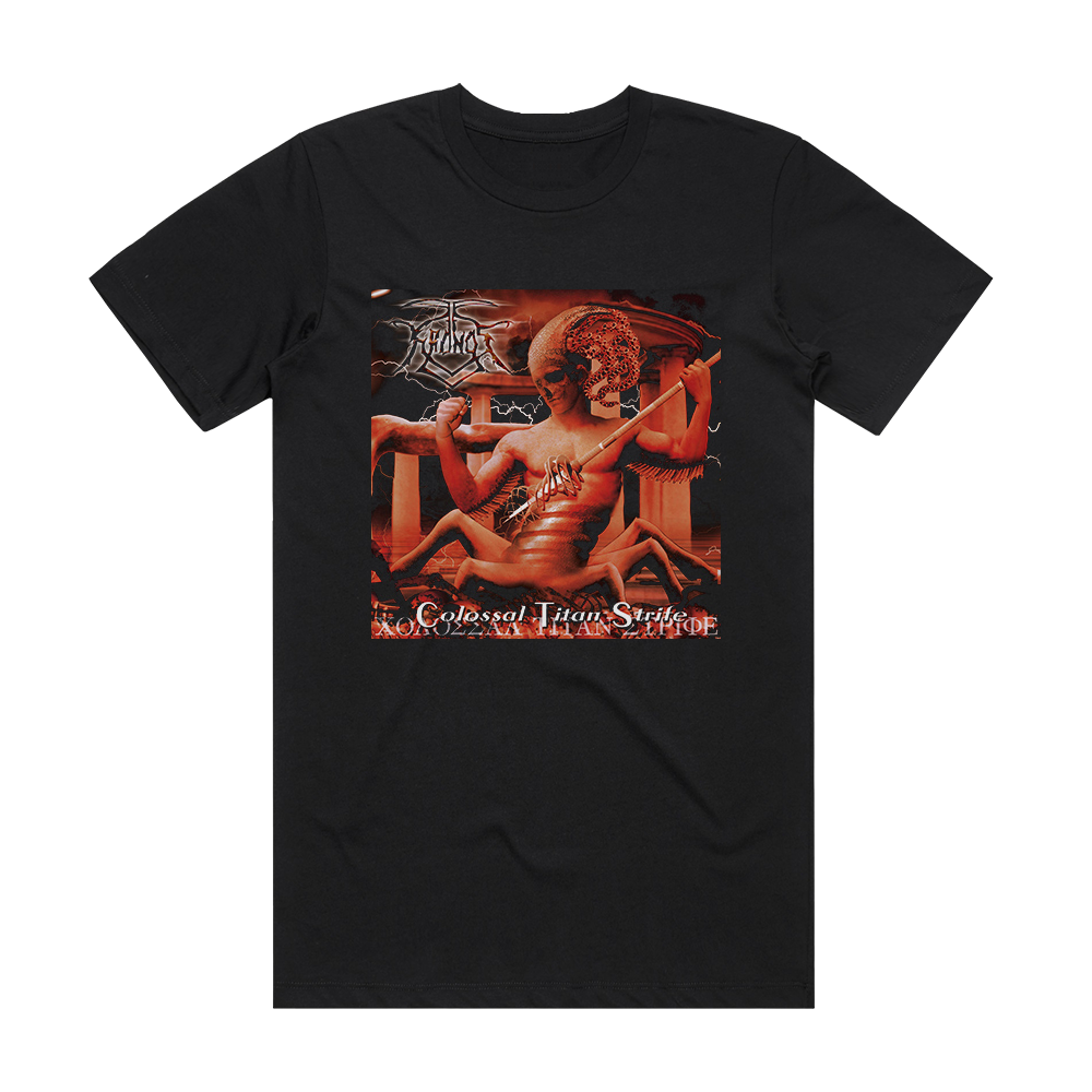 Kronos Colossal Titan Strife Album Cover T-Shirt Black