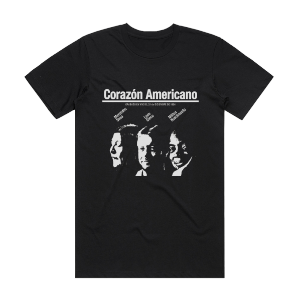 Mercedes Sosa Corazn Americano Album Cover T-Shirt Black