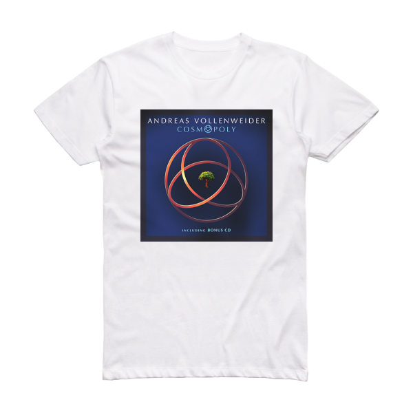 Andreas Vollenweider Cosmopoly Bonus Disc Album Cover T-Shirt White