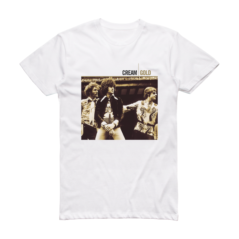Cream Cream Gold Album Cover T-Shirt White – ALBUM COVER T-SHIRTS