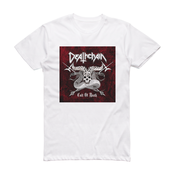 Deathchain Cult Of Death Album Cover T-Shirt White