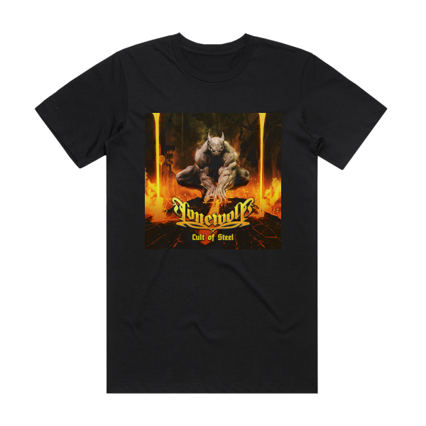 Lonewolf Cult Of Steel Album Cover T-Shirt Black