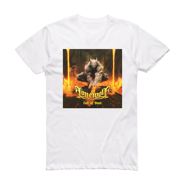 Lonewolf Cult Of Steel Album Cover T-Shirt White