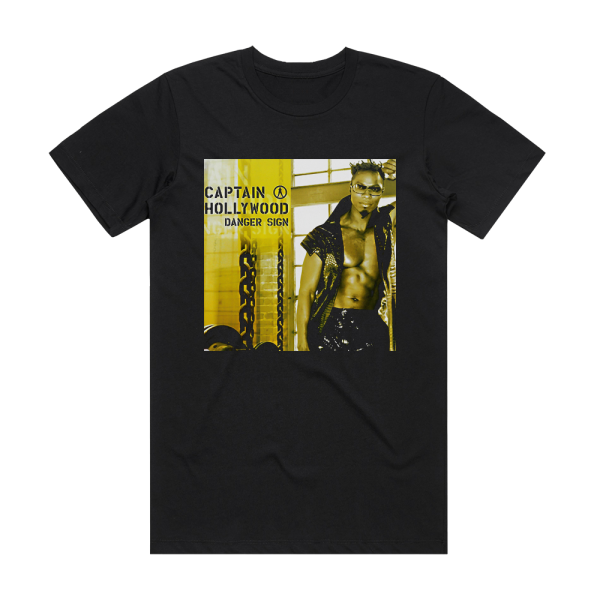 Captain Hollywood Danger Sign Album Cover T-Shirt Black