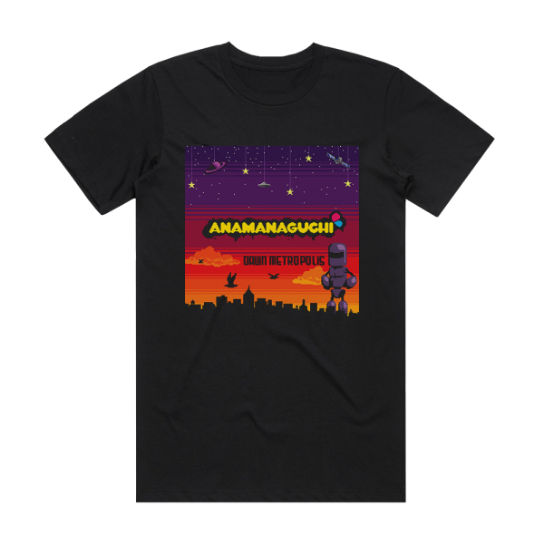 Anamanaguchi Dawn Metropolis Album Cover T-Shirt Black