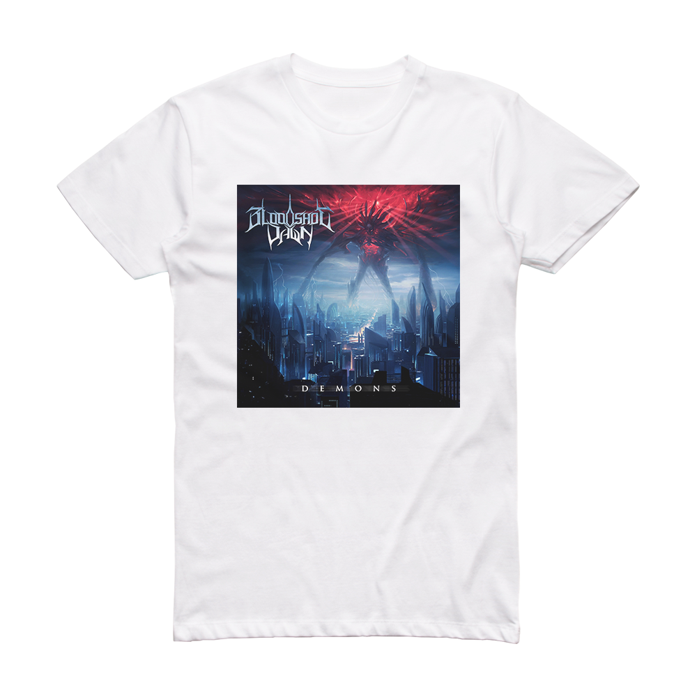 Bloodshot Dawn Demons Album Cover T-Shirt White – ALBUM COVER T-SHIRTS