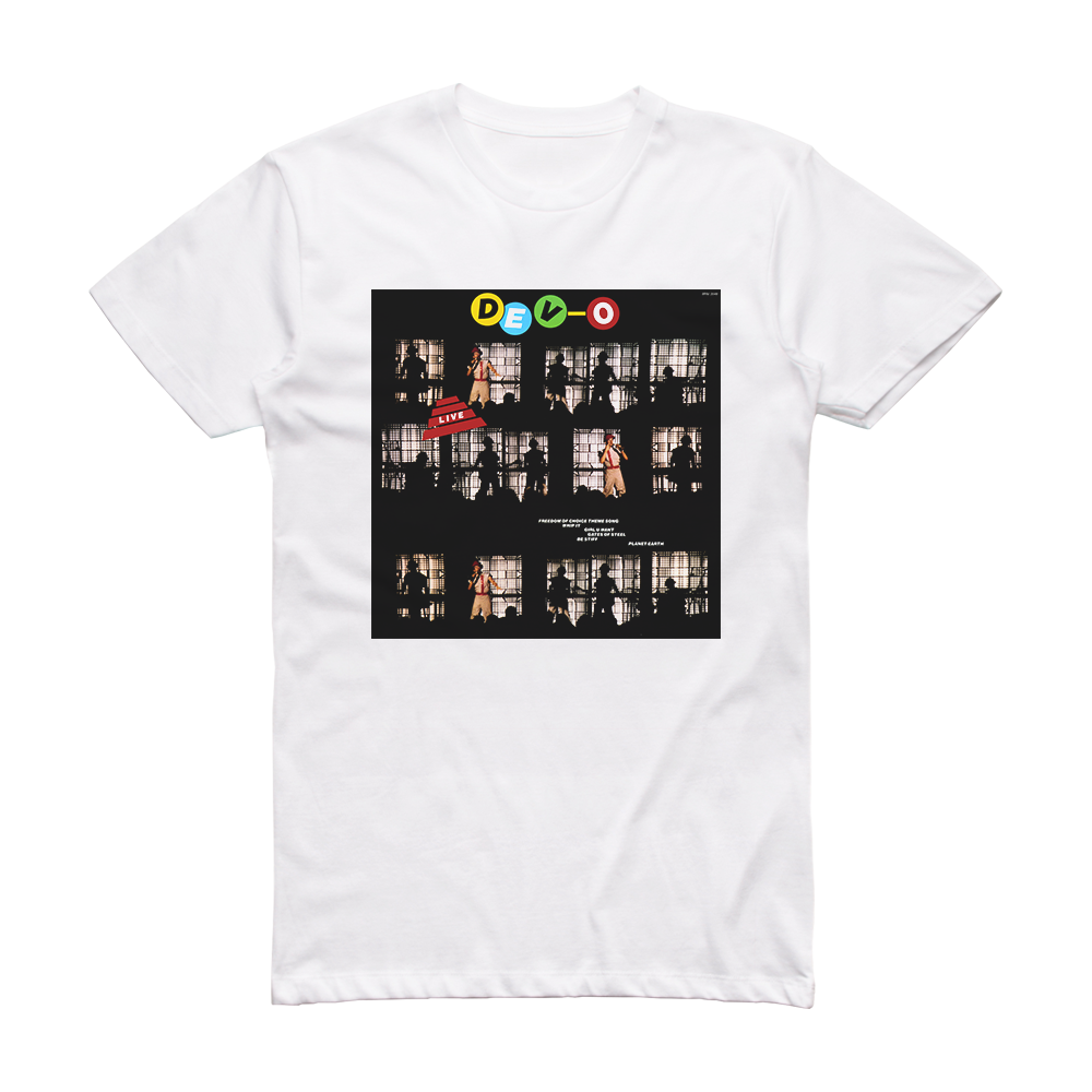 Devo Devo Live Album Cover T-Shirt White – ALBUM COVER T-SHIRTS