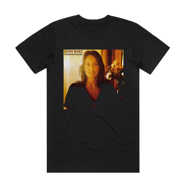 Joan Baez Diamonds Rust Album Cover T-Shirt Black