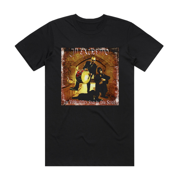 In Extremo Die Verrckten Sind In Der Stadt Album Cover T-Shirt Black