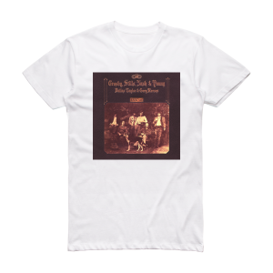 Crosby Stills Nash and Young Dj Vu 2 Album Cover T-Shirt White
