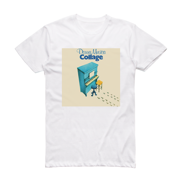 Collage Donna Musica Album Cover T-Shirt White