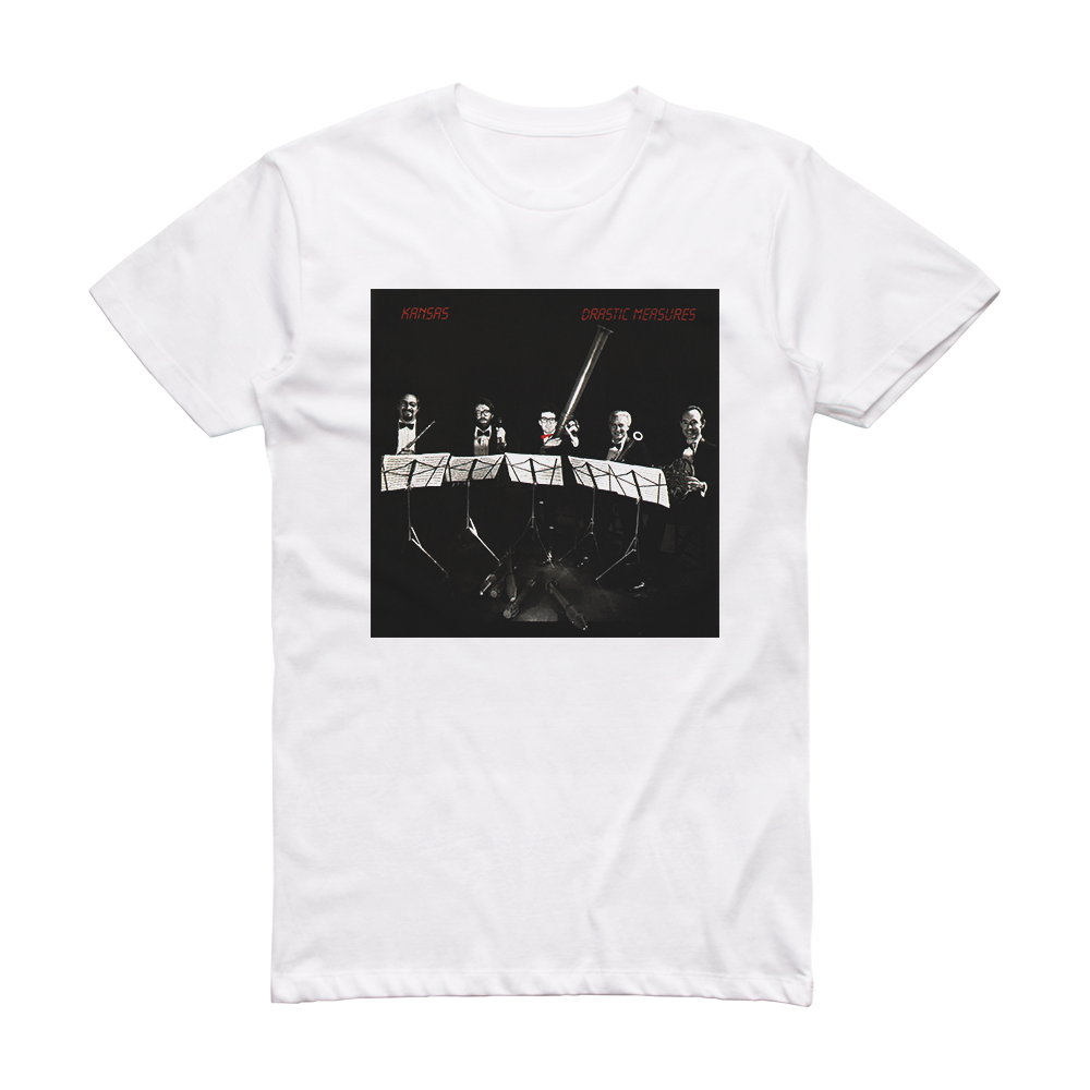 Kansas Drastic Measures Album Cover T-Shirt White – ALBUM COVER T-SHIRTS