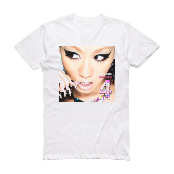 Kumi Koda Driving Hits 4 Album Cover T-Shirt White