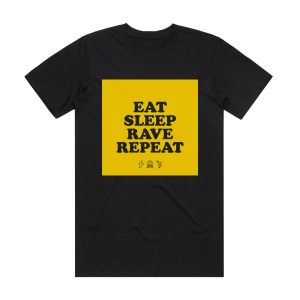 Fatboy Slim Eat Sleep Rave Repeat Album Cover T-Shirt Black