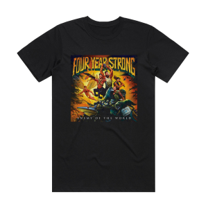 Four Year Strong Enemy Of The World Album Cover T-Shirt Black