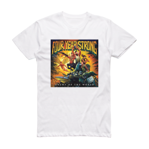 Four Year Strong Enemy Of The World Album Cover T-Shirt White