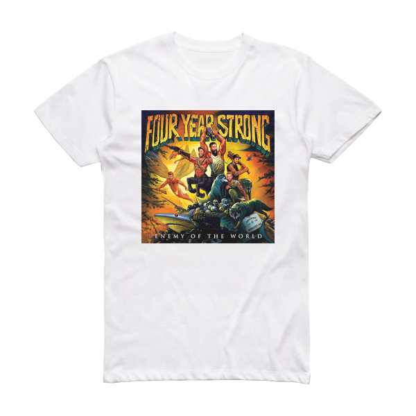Four Year Strong Enemy Of The World Album Cover T-Shirt White