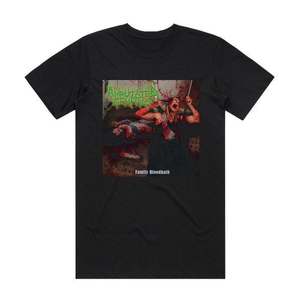 Amputated Genitals Family Bloodbath Album Cover T-Shirt Black