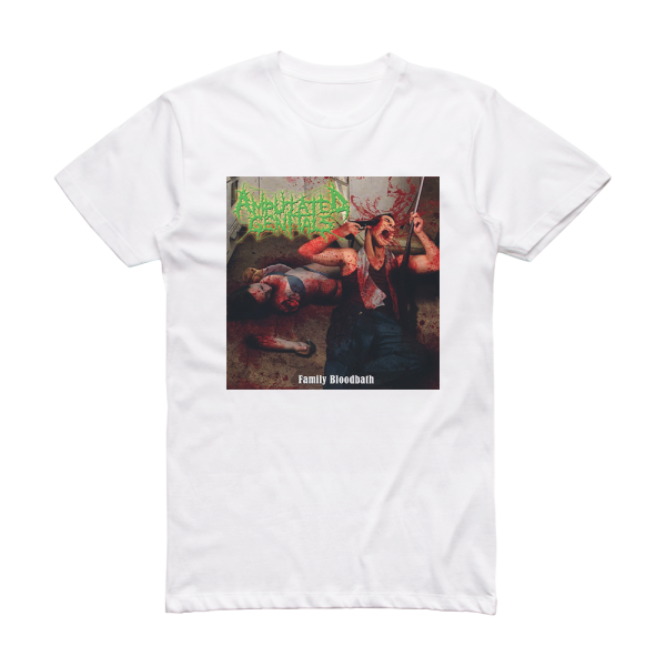 Amputated Genitals Family Bloodbath Album Cover T-Shirt White