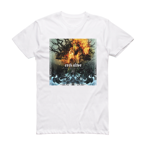 Ereb Altor Fire Meets Ice Album Cover T-Shirt White