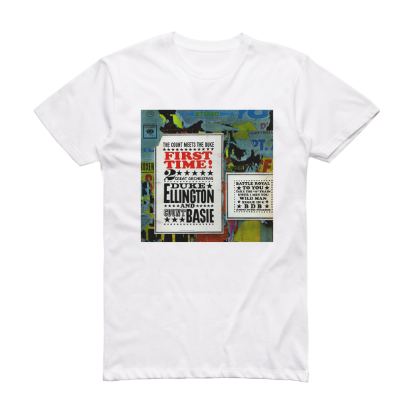 Duke Ellington First Time The Count Meets The Duke Album Cover T-Shirt White
