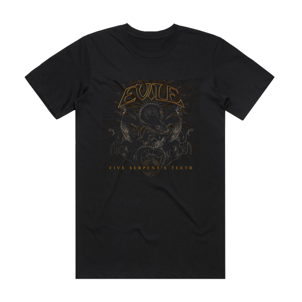 Evile Five Serpents Teeth Album Cover T-Shirt Black