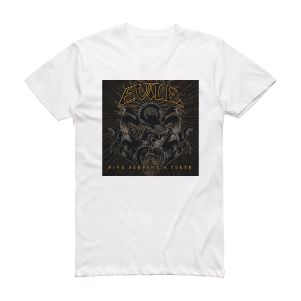 Evile Five Serpents Teeth Album Cover T-Shirt White