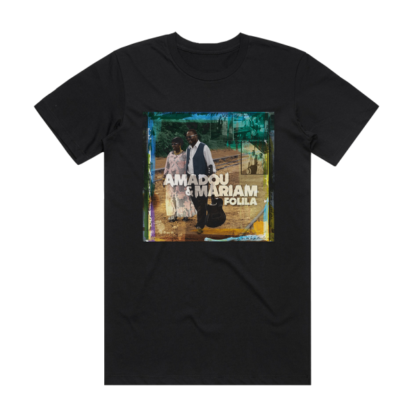 Amadou and Mariam Folila Album Cover T-Shirt Black