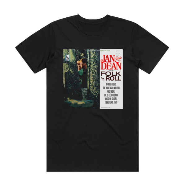 Jan and Dean Folk N Roll Album Cover T-Shirt Black