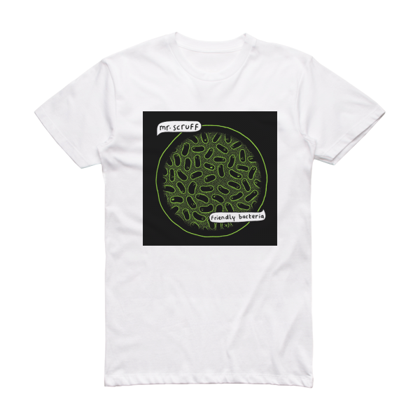 Mr Scruff Friendly Bacteria Album Cover T-Shirt White