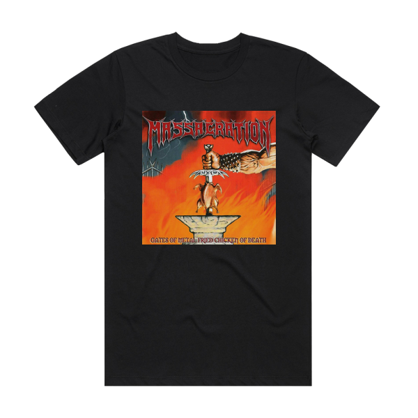 Massacration Gates Of Metal Fried Chicken Of Death Album Cover T-Shirt Black