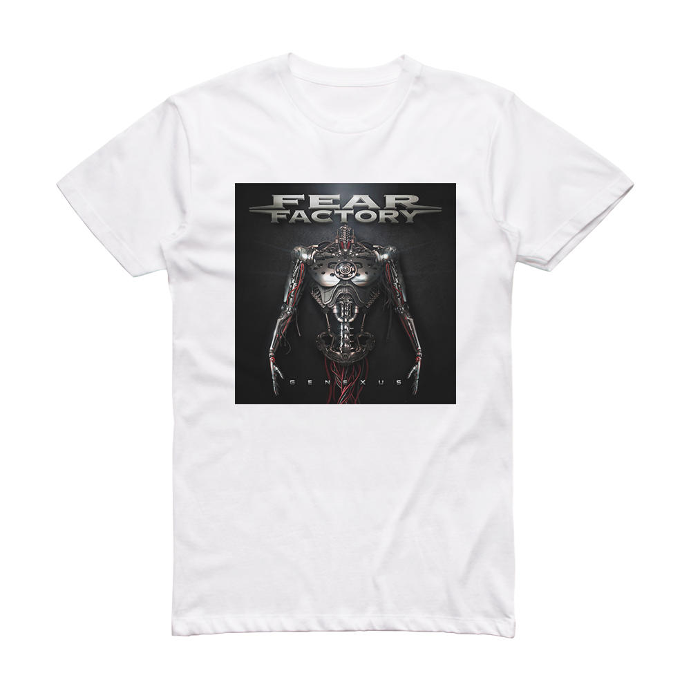 Fear Factory Genexus Album Cover T-Shirt White – ALBUM COVER T-SHIRTS