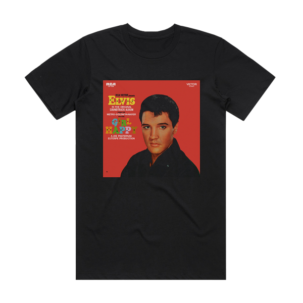 Elvis Presley Girl Happy 3 Album Cover T-Shirt Black