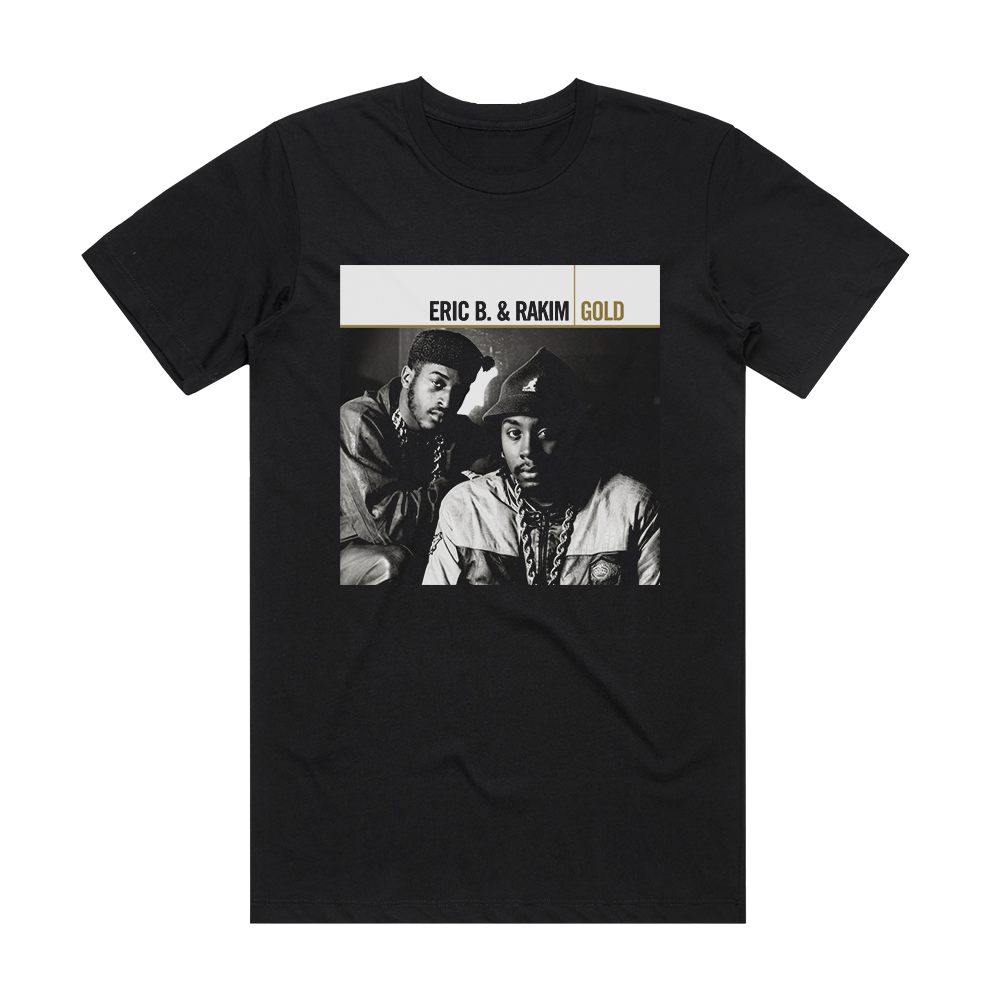 Eric B and Rakim Gold Album Cover T-Shirt Black – ALBUM COVER T-SHIRTS