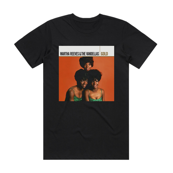 Martha Reeves and The Vandellas Gold Album Cover T-Shirt Black