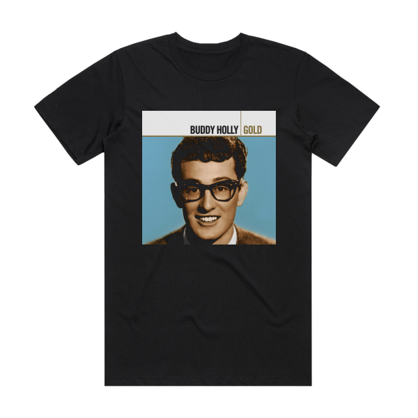 Buddy Holly Gold Album Cover T-Shirt Black