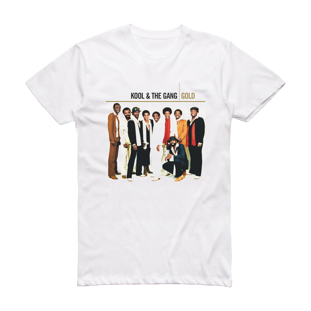 Kool and The Gang Gold Album Cover T-Shirt White – ALBUM COVER T-SHIRTS