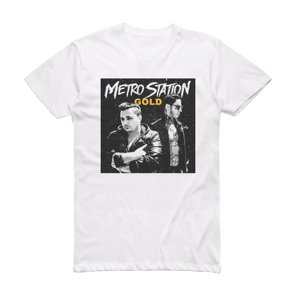 Metro Station Gold Album Cover T-Shirt White