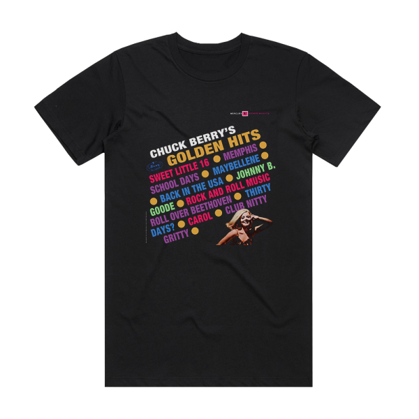 Chuck Berry Golden Hits Album Cover T-Shirt Black