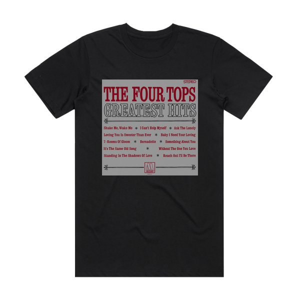 Four Tops Greatest Hits Album Cover T-Shirt Black