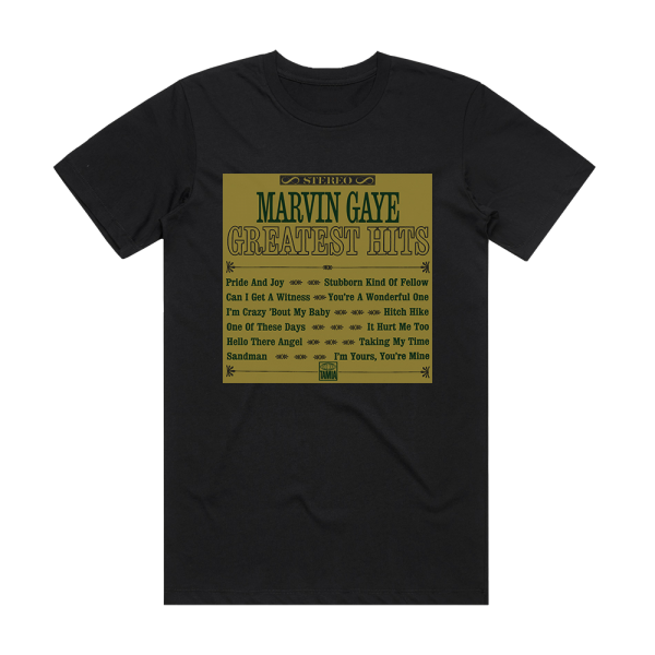 Marvin Gaye Greatest Hits Album Cover T-Shirt Black