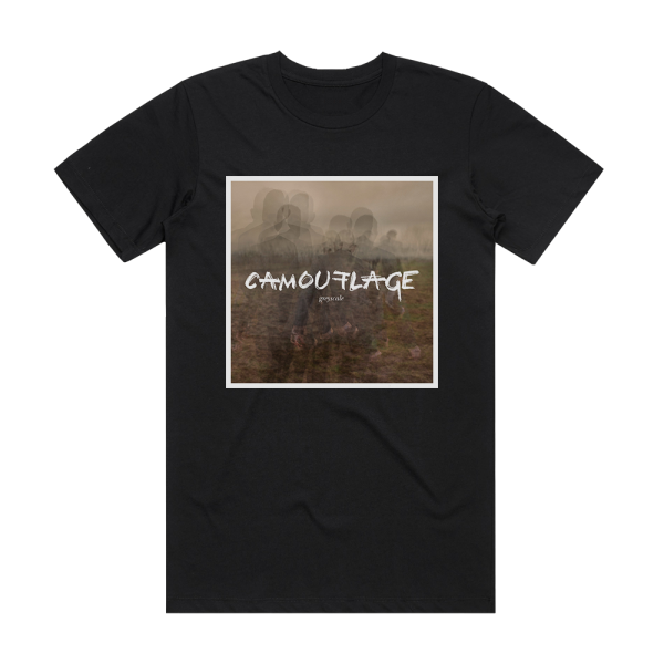 Camouflage Greyscale Album Cover T-Shirt Black