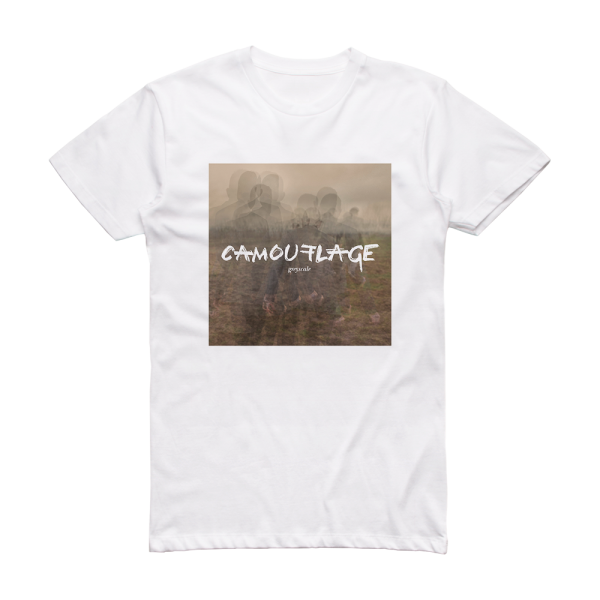 Camouflage Greyscale Album Cover T-Shirt White