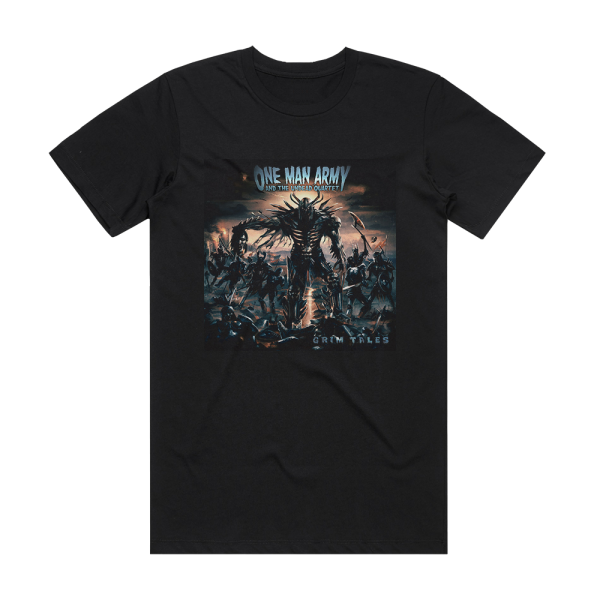 One Man Army and the Undead Quartet Grim Tales Album Cover T-Shirt Black