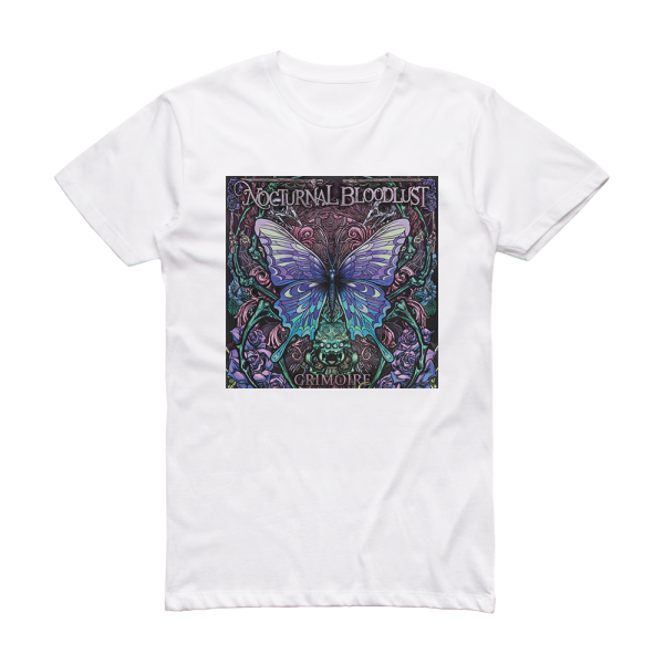 NOCTURNAL BLOODLUST Grimoire Album Cover T-Shirt White