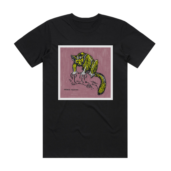 miaou Happiness Album Cover T-Shirt Black